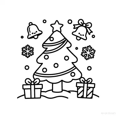 Free printable Christmas Tree 2 Coloring Page - Free Printable Christmas PDFS Coloring Sheets coloring page
