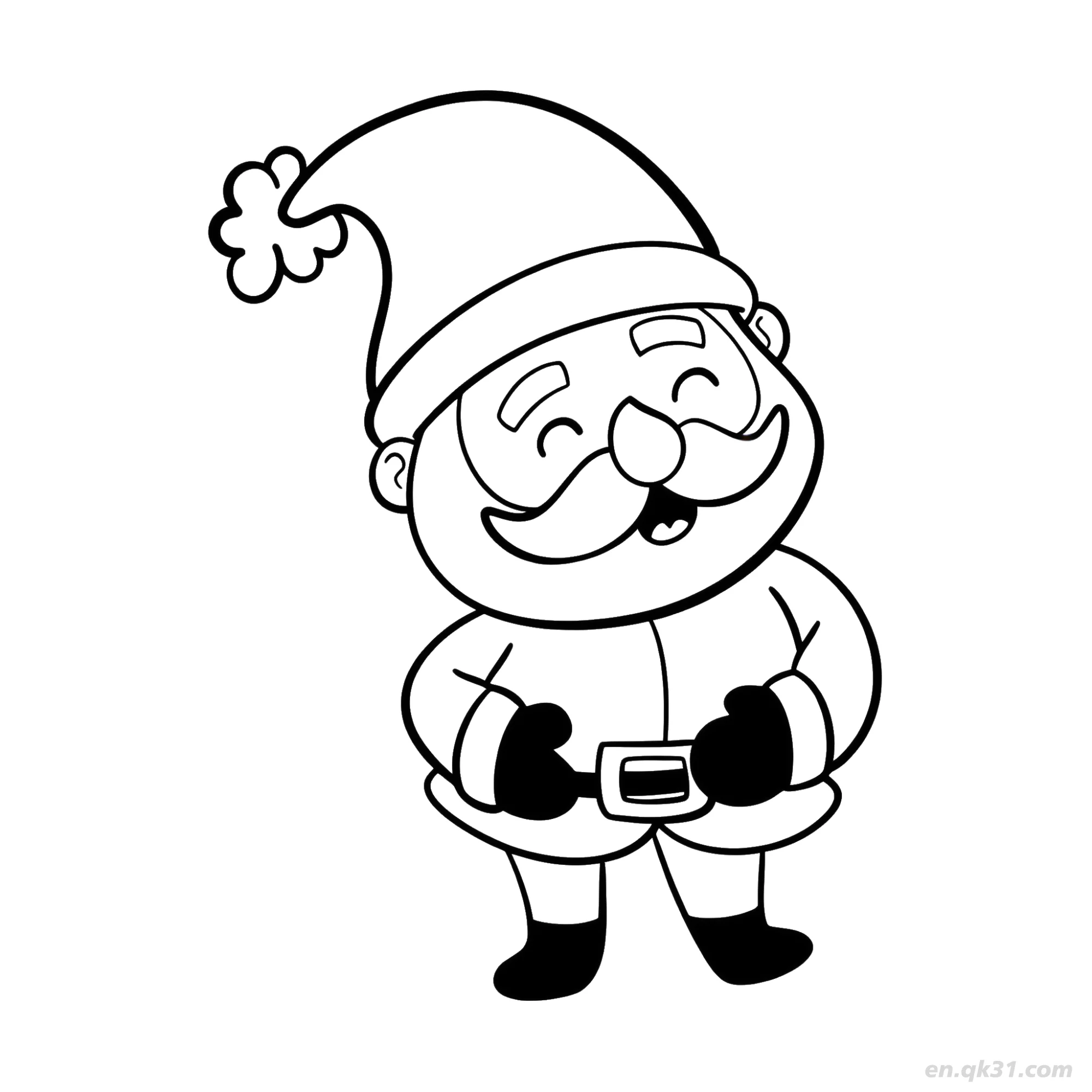 Laughing Santa Claus Coloring Page – Free Printable Coloring Page for Kids and Adults