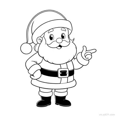 Free printable Pointing Santa Claus Coloring Page coloring page