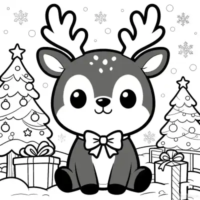 Free printable Reindeer  Coloring Page - Free Printable Christmas PDFS Coloring Sheets coloring page