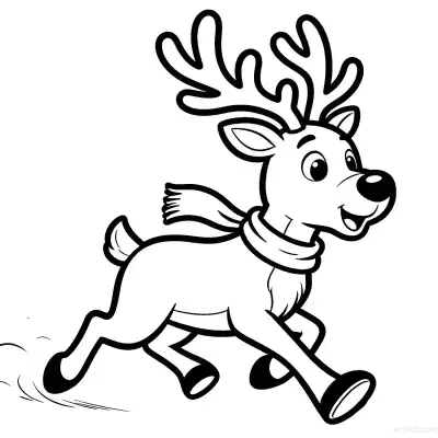 Free printable Reindeer 1 Coloring Page - Free Printable Christmas PDFS Coloring Sheets coloring page