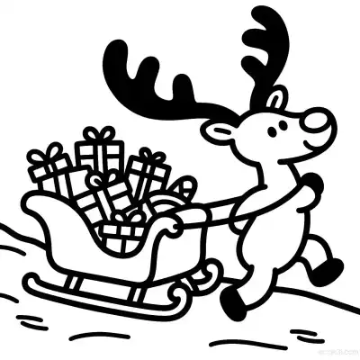 Free printable Reindeer 4 Coloring Page - Free Printable Christmas PDFS Coloring Sheets coloring page