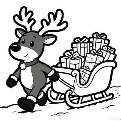 Free printable Reindeer 5 Coloring Page - Free Printable Christmas PDFS Coloring Sheets coloring page