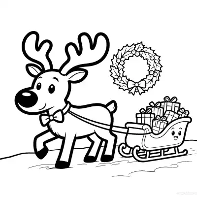 Free printable Reindeer 8 Coloring Page - Free Printable Christmas PDFS Coloring Sheets coloring page