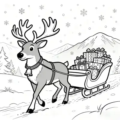 Free printable Reindeer 9 Coloring Page - Free Printable Christmas PDFS Coloring Sheets coloring page