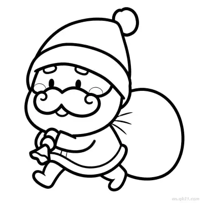 Free printable Running Santa Claus Coloring Page coloring page