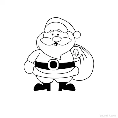 Free printable Santa Carrying Sack Coloring Page coloring page