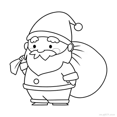 Free printable Santa Carrying Sack Coloring Page coloring page