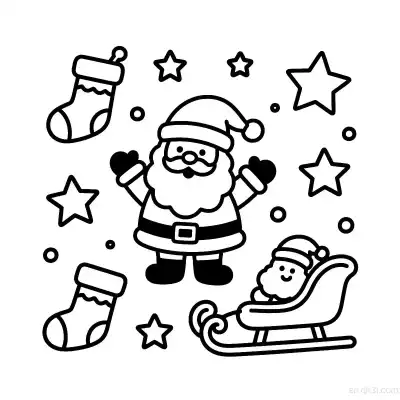 Free printable Santa Claus 1 Coloring Page - Free Printable Christmas PDFS Coloring Sheets coloring page