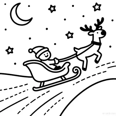 Free printable Santa Claus and Elk 1 Coloring Page - Free Printable Christmas PDFS Coloring Sheets coloring page