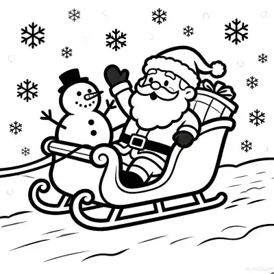 Free printable Santa Claus and Elk 2 Coloring Page - Free Printable Christmas PDFS Coloring Sheets coloring page