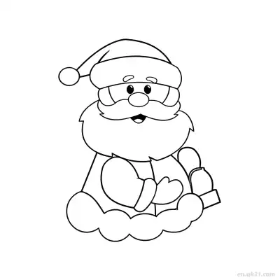 Free printable Santa Holding Gift Coloring Page coloring page
