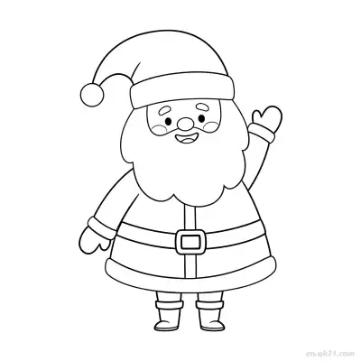Free printable Santa Waving Coloring Page coloring page