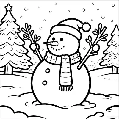 Free printable Snowman 7 Coloring Page - Free Printable Christmas PDFS Coloring Sheets coloring page