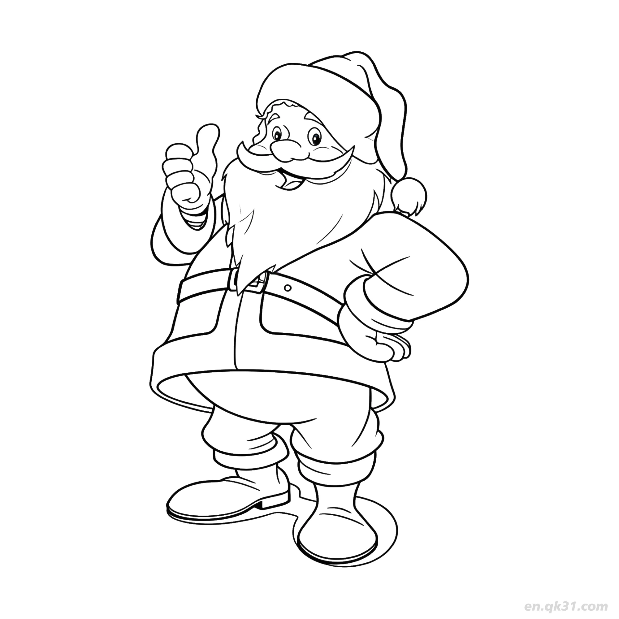 Thumbs Up Santa Claus Coloring Page – Free Printable Coloring Page for Kids and Adults