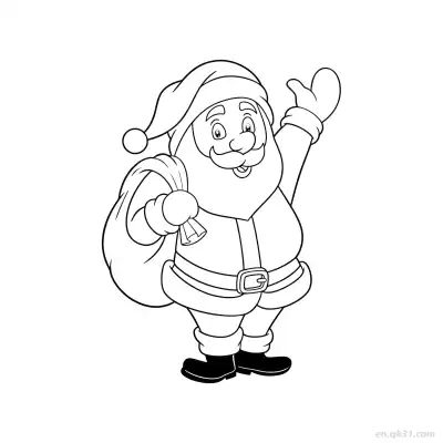Free printable Waving Santa Claus Coloring Page coloring page
