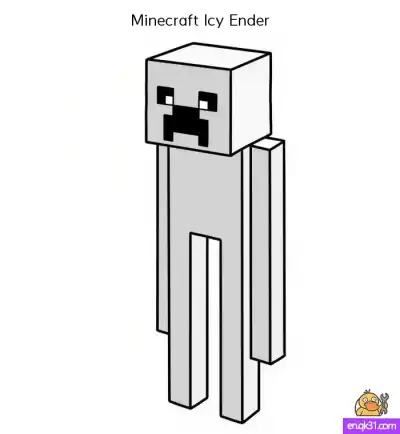 Free printable Free Icy Ender Creeper Coloring Page – Printable Minecraft Mob in Standing Pose coloring page