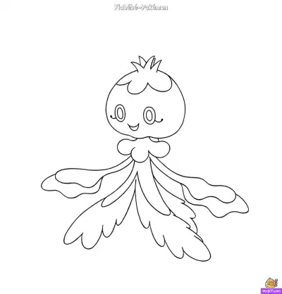 Free printable Flabébé Pokémon Coloring Page – Free Printable Fairy Type Female Form coloring page