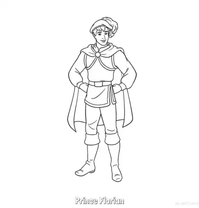 Free printable Prince Florian Standing Coloring Page coloring page