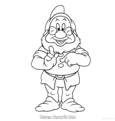 Free printable Seven Dwarfs Doc Coloring Page coloring page