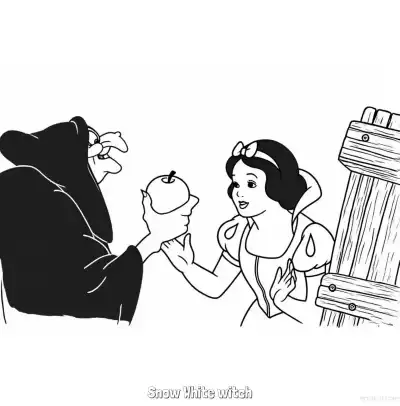 Free printable Witch Character from Snow White Coloring Page coloring page