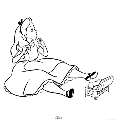 Free printable Alice  Coloring Page - Free Printable Alice in Wonderland PDFS Coloring Sheets coloring page