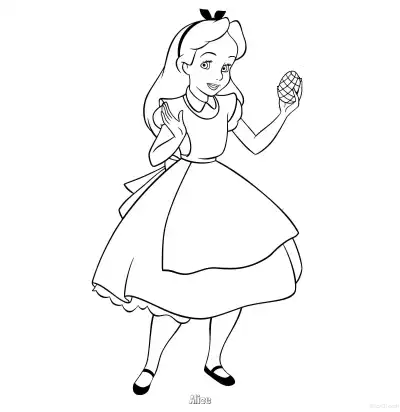 Free printable Alice 1 Coloring Page - Free Printable Alice in Wonderland PDFS Coloring Sheets coloring page