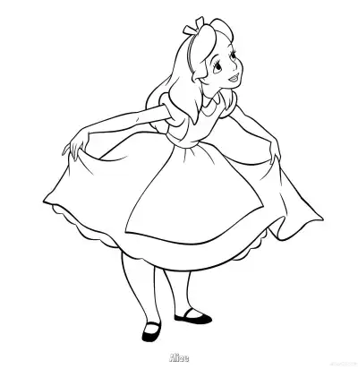Free printable Alice 2 Coloring Page - Free Printable Alice in Wonderland PDFS Coloring Sheets coloring page
