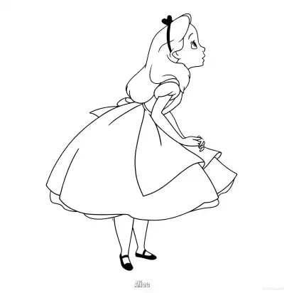 Free printable Alice 3 Coloring Page - Free Printable Alice in Wonderland PDFS Coloring Sheets coloring page