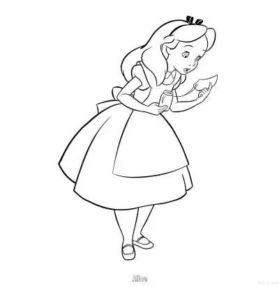 Free printable Alice 4 Coloring Page - Free Printable Alice in Wonderland PDFS Coloring Sheets coloring page
