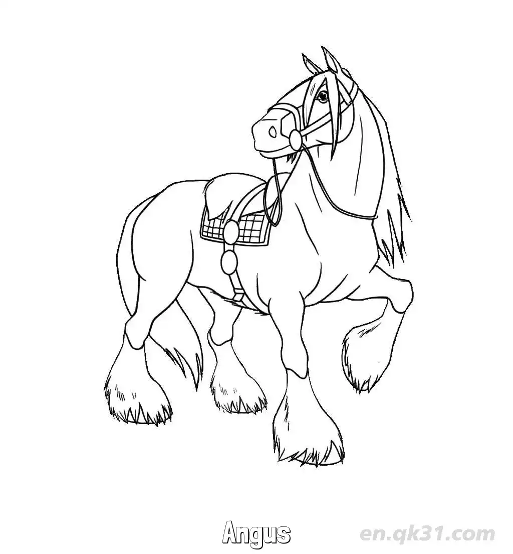 Angus Horse Brave Disney Princess Coloring Pages Printable – Free Printable Coloring Page for Kids and Adults