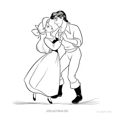 Free printable Ariel and Prince Eric 2 Coloring Page - Free Printable Disney The Little Mermaid PDFS Coloring Sheets coloring page