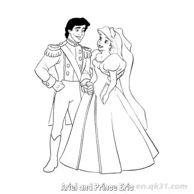 Free printable Ariel and Prince Eric 3 Coloring Page - Free Printable Disney The Little Mermaid PDFS Coloring Sheets coloring page