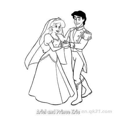 Free printable Ariel and Prince Eric 4 Coloring Page - Free Printable Disney The Little Mermaid PDFS Coloring Sheets coloring page