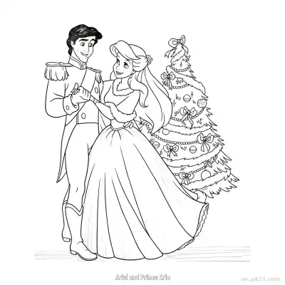 Free printable Ariel and Prince Eric 5 Coloring Page - Free Printable Disney The Little Mermaid PDFS Coloring Sheets coloring page