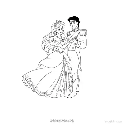 Free printable Ariel and Prince Eric 6 Coloring Page - Free Printable Disney The Little Mermaid PDFS Coloring Sheets coloring page
