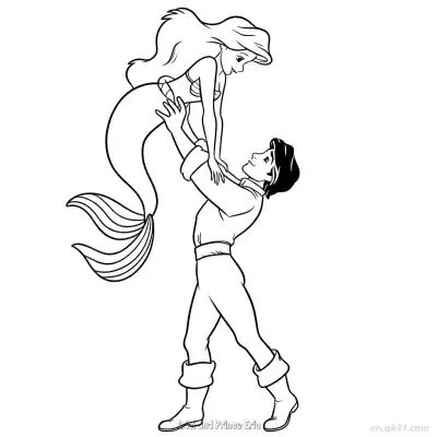 Free printable Ariel and Prince Eric 7 Coloring Page - Free Printable Disney The Little Mermaid PDFS Coloring Sheets coloring page