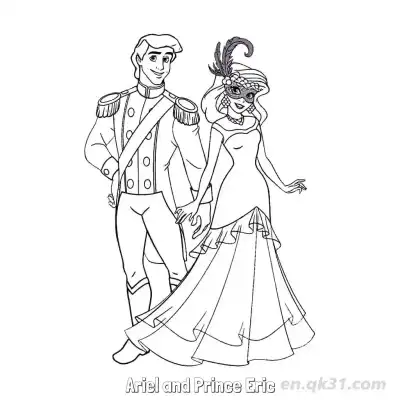Free printable Ariel and Prince Eric 9 Coloring Page - Free Printable Disney The Little Mermaid PDFS Coloring Sheets coloring page