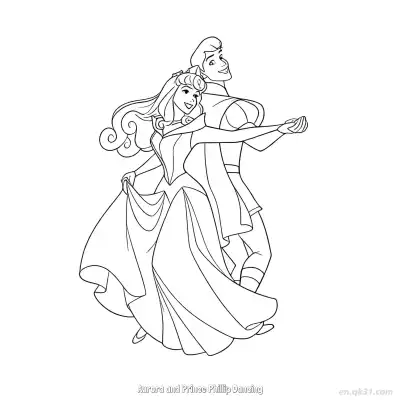 Free printable Princess Aurora Swirling Dress Coloring Page coloring page