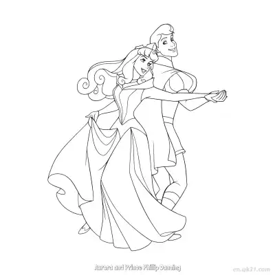 Free printable Princess Aurora Waltz Coloring Template coloring page