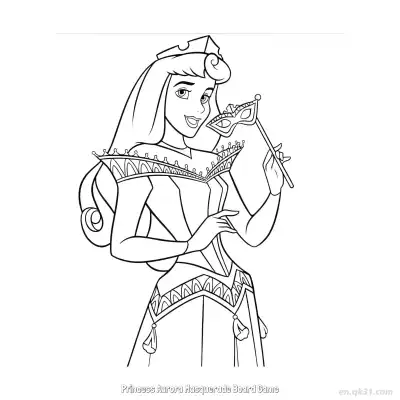 Free printable Princess Aurora Masquerade Mask Coloring Activity coloring page