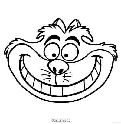 Free printable Cheshire Cat 11 Coloring Page - Free Printable Alice in Wonderland PDFS Coloring Sheets coloring page