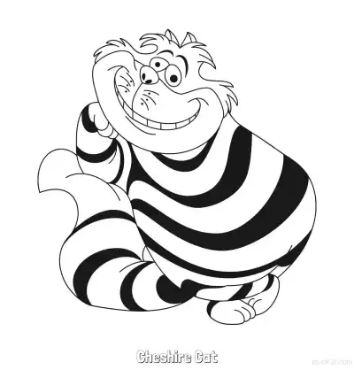 Free printable Cheshire Cat 12 Coloring Page - Free Printable Alice in Wonderland PDFS Coloring Sheets coloring page