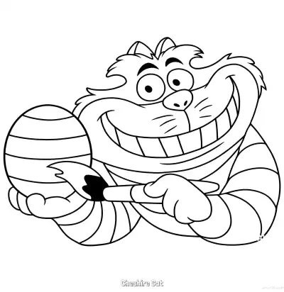 Free printable Cheshire Cat 8 Coloring Page - Free Printable Alice in Wonderland PDFS Coloring Sheets coloring page
