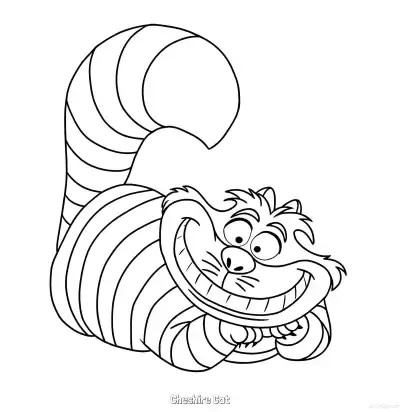 Free printable Cheshire Cat 9 Coloring Page - Free Printable Alice in Wonderland PDFS Coloring Sheets coloring page