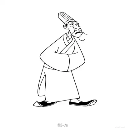 Free printable Chi-Fu  Coloring Page - Free Printable Mulan PDFS Coloring Sheets coloring page