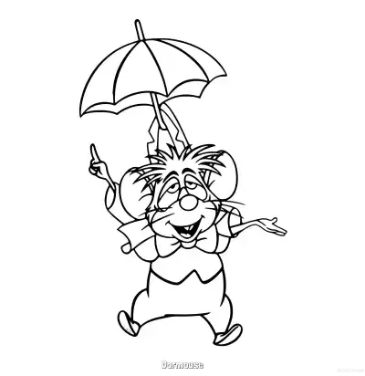 Free printable Dormouse  Coloring Page - Free Printable Alice in Wonderland PDFS Coloring Sheets coloring page