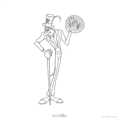 Free printable Dr. Facilier 3 Coloring Page - Free Printable Disney The Princess And The Frog PDFS Coloring Sheets coloring page
