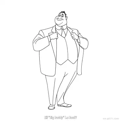 Free printable Eli "Big Daddy" La Bouff 1 Coloring Page - Free Printable Disney The Princess And The Frog PDFS Coloring Sheets coloring page