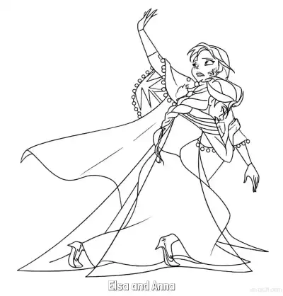 Free printable Elsa Holding Anna Dynamic Coloring Page coloring page